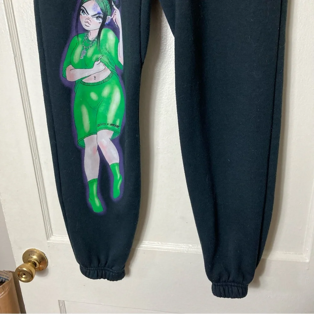 Billie Eilish x Soto Gang graphic print black jogger sweatpants unisex M rare